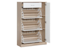 Load image into Gallery viewer, Horotea 4 Drawer Shoe Cabinet Storage - Oak + White
