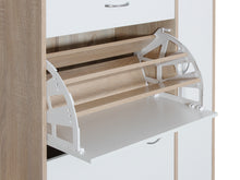 Load image into Gallery viewer, Horotea 4 Drawer Shoe Cabinet Storage - Oak + White
