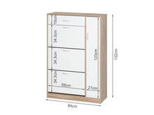 Load image into Gallery viewer, Horotea 4 Drawer Shoe Cabinet Storage - Oak + White
