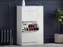 Load image into Gallery viewer, Horotea 4 Drawer Shoe Cabinet Storage Rack - White
