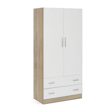 Load image into Gallery viewer, Bram 2 Door Wardrobe with 2 Drawers - Oak + White