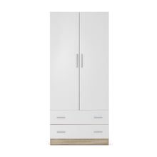 Load image into Gallery viewer, Bram 2 Door Wardrobe with 2 Drawers - Oak + White
