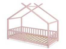 Load image into Gallery viewer, Minto Single Wooden House Bed Frame - Pink
