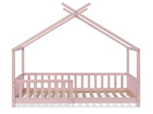 Load image into Gallery viewer, Minto Single Wooden House Bed Frame - Pink
