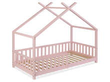 Load image into Gallery viewer, Minto Single Wooden House Bed Frame - Pink
