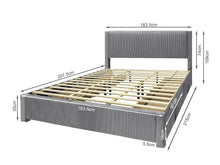 Load image into Gallery viewer, Gower Super King Fabric Bed Frame with 4 Drawers - Grey
