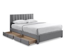 Load image into Gallery viewer, Columbia Queen Fabric Bed Frame with 4 Drawers - Grey
