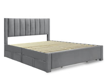 Load image into Gallery viewer, Columbia Queen Fabric Bed Frame with 4 Drawers - Grey
