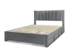 Load image into Gallery viewer, Columbia Queen Fabric Bed Frame with 4 Drawers - Grey
