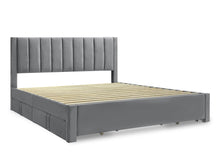 Load image into Gallery viewer, Columbia Super King Fabric Bed Frame with 4 Drawers - Grey