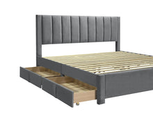 Load image into Gallery viewer, Columbia Super King Fabric Bed Frame with 4 Drawers - Grey