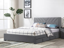 Load image into Gallery viewer, Haydon Super King Fabric Bed Frame with 4 Drawers - Light Grey
