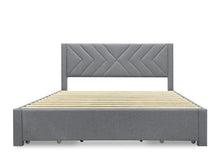 Load image into Gallery viewer, Haydon Super King Fabric Bed Frame with 4 Drawers - Light Grey
