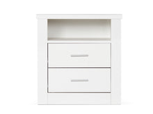 Load image into Gallery viewer, Mateo Wooden Bedside Table with 2 Drawer - White
