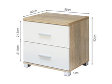 Load image into Gallery viewer, Bram Bedside Table - Oak + White
