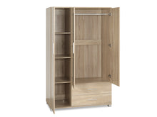 Load image into Gallery viewer, Bram 3 Door Wardrobe Cabinet with Mirror - Oak
