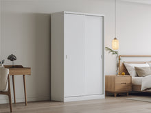 Load image into Gallery viewer, Wayne 120cm Wardrobe With Sliding Doors - White
