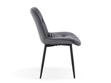 Load image into Gallery viewer, Dallas Dining Chair - Set of 4 - Dark Grey + Black