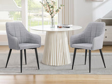 Load image into Gallery viewer, Kendra Dining Chair - Set of 2 - Light Grey + Black