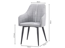 Load image into Gallery viewer, Kendra Dining Chair - Set of 2 - Light Grey + Black