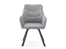 Load image into Gallery viewer, Malaya Swivel Dining Chair - Set of 2 - Bluish Grey + Black