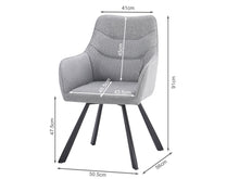 Load image into Gallery viewer, Malaya Swivel Dining Chair - Set of 2 - Bluish Grey + Black