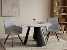 Load image into Gallery viewer, Malaya Swivel Dining Chair - Set of 2 - Bluish Grey + Black
