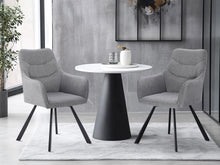 Load image into Gallery viewer, Malaya Swivel Dining Chair - Set of 2 - Bluish Grey + Black
