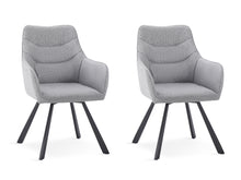 Load image into Gallery viewer, Malaya Swivel Dining Chair - Set of 2 - Bluish Grey + Black
