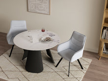 Load image into Gallery viewer, Malaya Swivel Dining Chair - Set of 2 - Bluish Grey + Black
