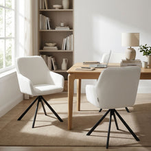 Load image into Gallery viewer, Ramona Boucle Dining Chair - Set of 2 - White + Black