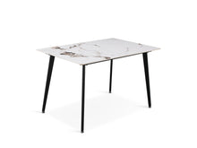 Load image into Gallery viewer, Glenn Rectangular Ceramic Top Dining Table 120 x 80cm - White + Black