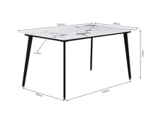 Load image into Gallery viewer, Glenn Rectangular Ceramic Dining Table 150 x 90cm - White + Black
