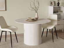 Load image into Gallery viewer, Pearl Round Ceramic Dining Table 120 x 76cm - White
