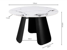Load image into Gallery viewer, Clyde Round Modern Ceramic Dining Table 120cm x 75cm