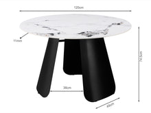 Load image into Gallery viewer, Clyde Round Modern Ceramic Dining Table 120cm x 75cm
