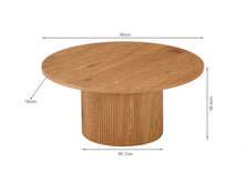 Load image into Gallery viewer, Peyton Round Coffee Table 80cm - Oak
