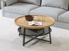Load image into Gallery viewer, Edgar Coffee Table 80cm - Oak + Black