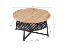 Load image into Gallery viewer, Edgar Coffee Table 80cm - Oak + Black