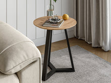 Load image into Gallery viewer, Wilma Round Coffee Table 45cm - Oak + Black
