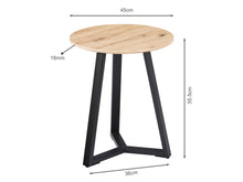 Load image into Gallery viewer, Wilma Round Coffee Table 45cm - Oak + Black