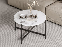 Load image into Gallery viewer, Cade Round Coffee Table 80cm - White + Black