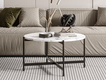 Load image into Gallery viewer, Cade Round Coffee Table 80cm - White + Black