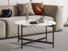 Load image into Gallery viewer, Cade Round Coffee Table 80cm - White + Black