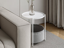 Load image into Gallery viewer, Francis Round Coffee Table with Storage - White + Grey