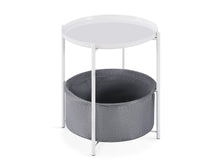 Load image into Gallery viewer, Francis Round Coffee Table with Storage - White + Grey