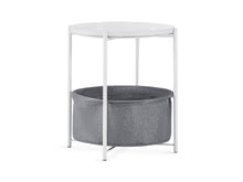 Load image into Gallery viewer, Francis Round Coffee Table with Storage - White + Grey