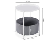 Load image into Gallery viewer, Francis Round Coffee Table with Storage - White + Grey