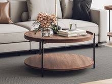 Load image into Gallery viewer, Gaylen Round Coffee Table 80cm - Brown + Black

