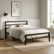 Load image into Gallery viewer, Dowe Double Metal Bed Frame - Black